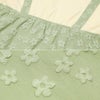 ベビー服 女の子 花柄キャミソール 重ね着風Tシャツ グリーン(08) デザインポイント1