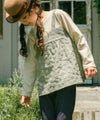 ベビー服 女の子 花柄キャミソール 重ね着風Tシャツ グリーン(08) モデル画像1