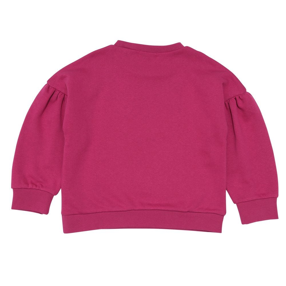子供服 女の子 チェリー刺繍 ドロップ袖 裏毛トレーナー ピンク(02) 背面