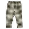 ベビー服 女の子 ストレッチ ギンガムチェック柄ロングパンツ ホワイト×ブラック(10) 正面