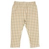 ベビー服 女の子 ストレッチ ギンガムチェック柄ロングパンツ ベージュ(51) 正面