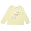 ベビー服 女の子 綿100％音符お花ロゴ刺繍Ｔシャツ イエロー(04) 正面