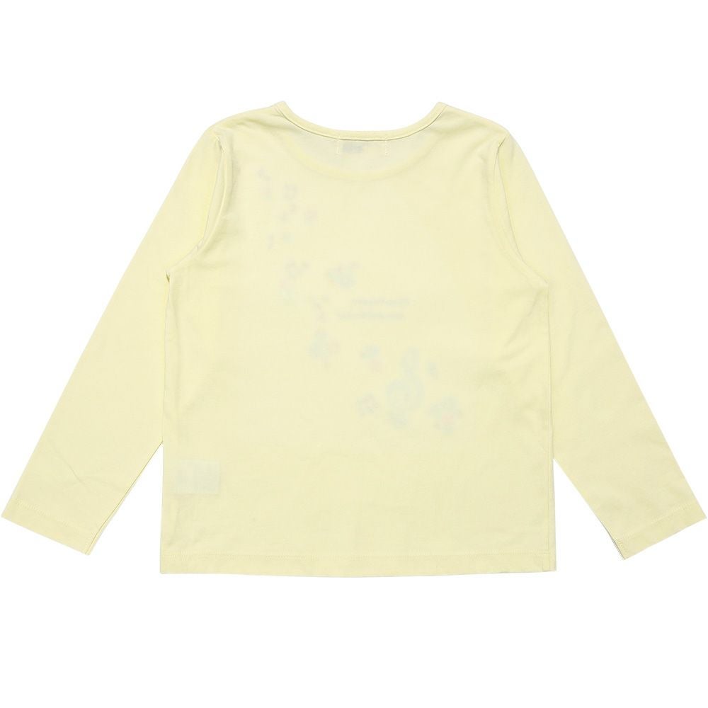 ベビー服 女の子 綿100％音符お花ロゴ刺繍Ｔシャツ イエロー(04) 背面