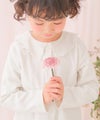 ベビー服 女の子 子ども服 こども服 こども キッズ ジュニア 音符刺繍 フリル襟 ボタン開き リブ オフホワイト(11) モデル画像アップ