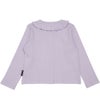 ベビー服 女の子 音符刺繍フリル襟 リブカーディガン パープル(91) 背面