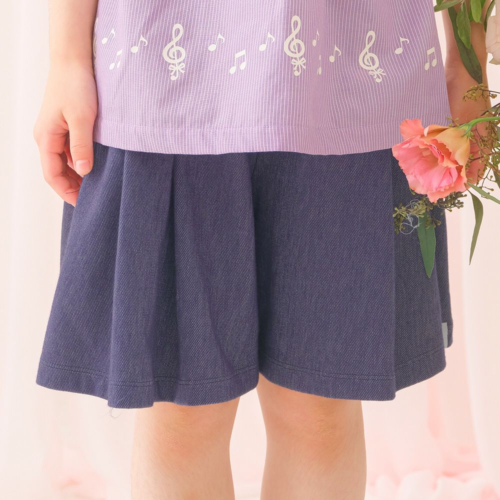 デニムツイルニット音符ワッペンキュロットパンツ｜ベビー・子供服
