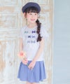 ベビー服 女の子 デニムツイルニット音符ワッペンキュロットパンツ ブルー(61)