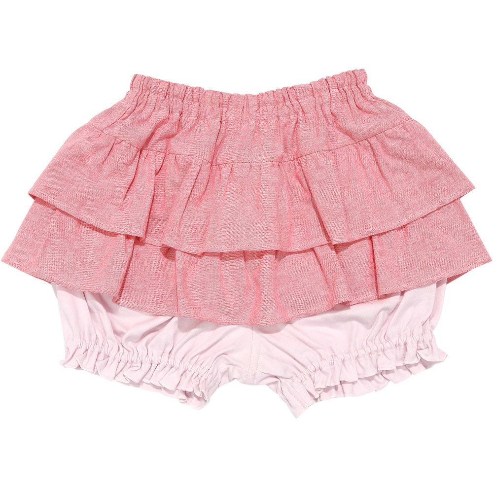 子供服 女の子 フリル かぼちゃパンツ レッド(03) 背面