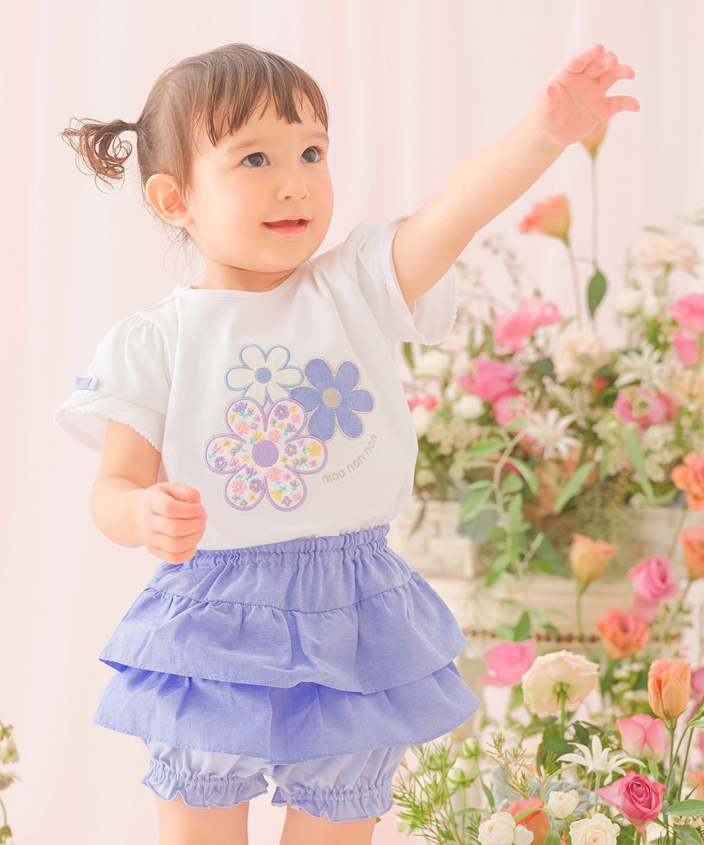 子供服 女の子 フリル かぼちゃパンツ ブルー(61) モデル画像1