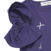 ベビー服 女の子 綿100％音符刺繍 肩あきフリル袖Ｔシャツ ネイビー(06) デザインポイント2