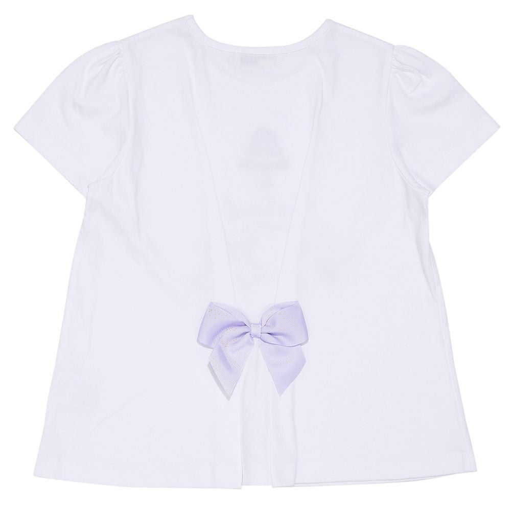 ベビー服 女の子 子ども服 こども服 キッズ ジュニア 綿100％ ティーカップ スイーツ 刺繍 バックリボン オフホワイト(11) 背面