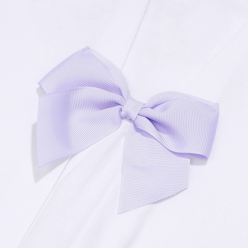 ベビー服 女の子 子ども服 こども服 キッズ ジュニア 綿100％ ティーカップ スイーツ 刺繍 バックリボン オフホワイト(11) デザインポイント2