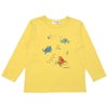ベビー服 男の子 子ども服 こども キッズ 綿100％ 恐竜 ワッペン 刺繍ティーシャツ 長そで イエロー(04) 正面