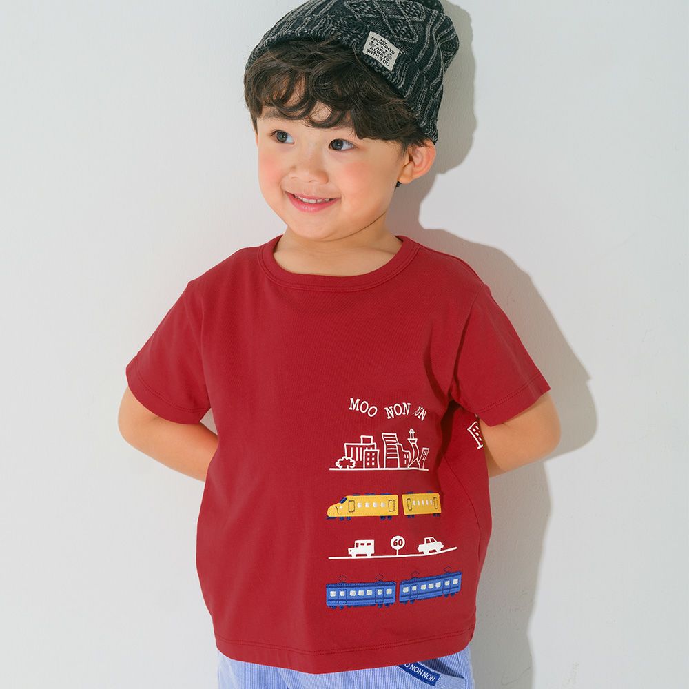 ベビー服 男の子 子ども服 こども キッズ 綿100％ 電車 ワッペン 乗り物 プリント