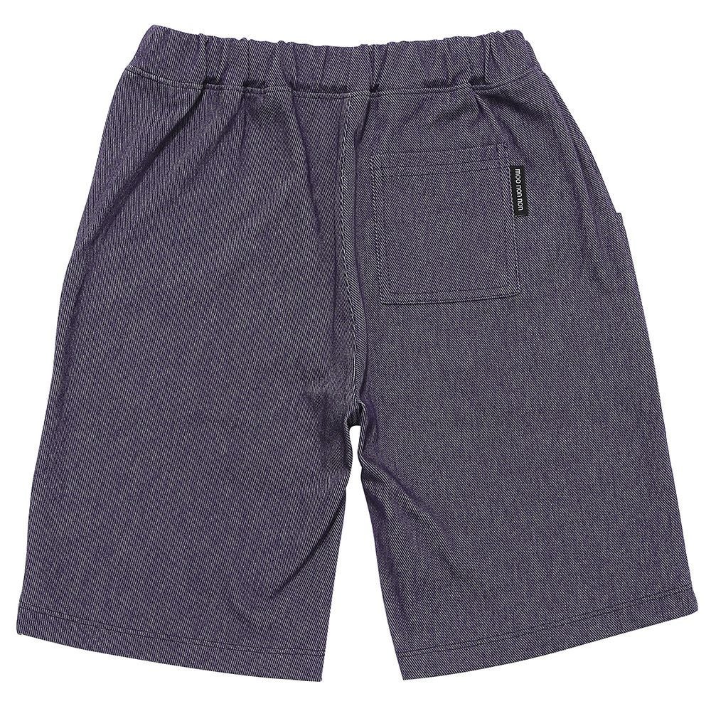 ベビー服 男の子 子ども服 こども キッズ ストレッチ デニムツイルニット パンダ 消防車刺繍 ハーフパンツ ネイビー(06) 背面