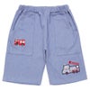 ベビー服 男の子 子ども服 こども キッズ ストレッチ デニムツイルニット パンダ 消防車刺繍 ハーフパンツ ブルー(61) 正面