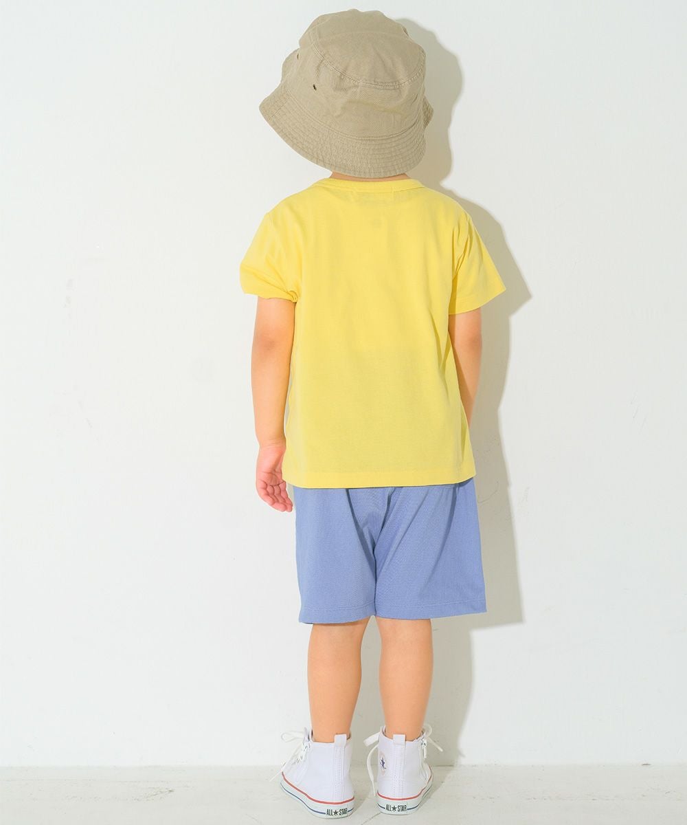 パンダ＆消防車刺繍 デニムツイルニットハーフパンツ｜ベビー・子供服