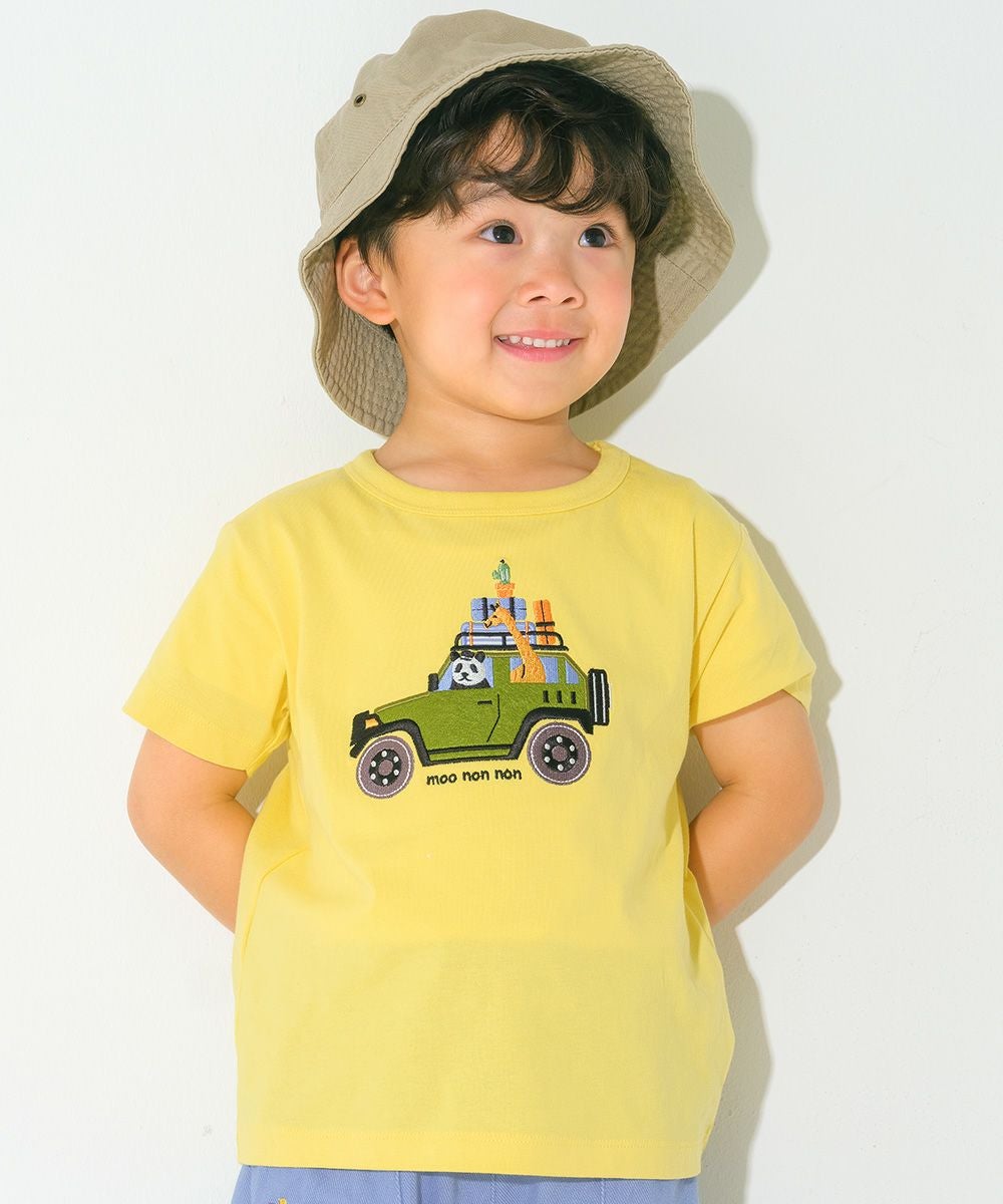 綿100％ 動物＆くるま刺繍 サファリカーTシャツ｜ベビー・子供服 通販