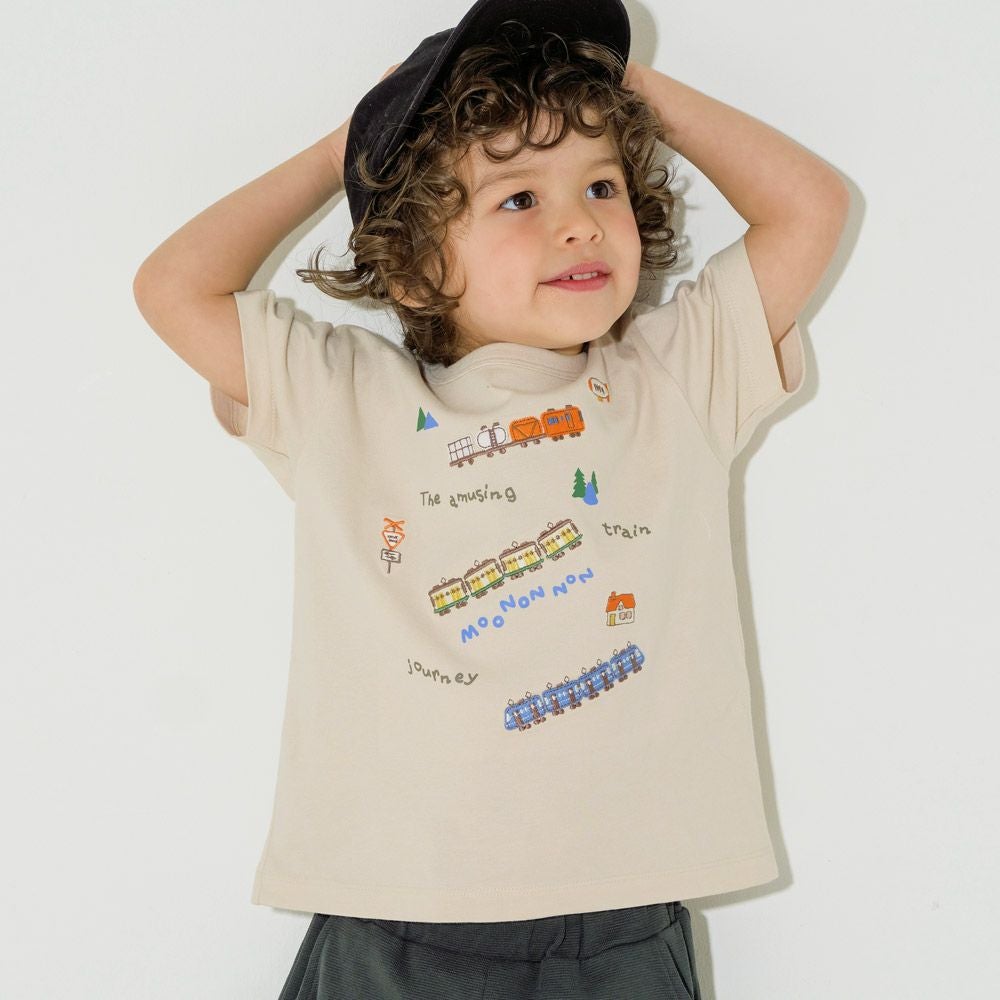 ベビー服 男の子 綿100％ 電車 ロゴ 刺繍 Tシャツ