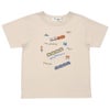ベビー服 男の子 綿100％ 電車 ロゴ 刺繍 Tシャツ ベージュ(51) 正面