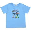 ベビー服 男の子 綿100％ はたらく車 ワッペン ロゴ 刺繍 Tシャツ ブルー(61) 正面