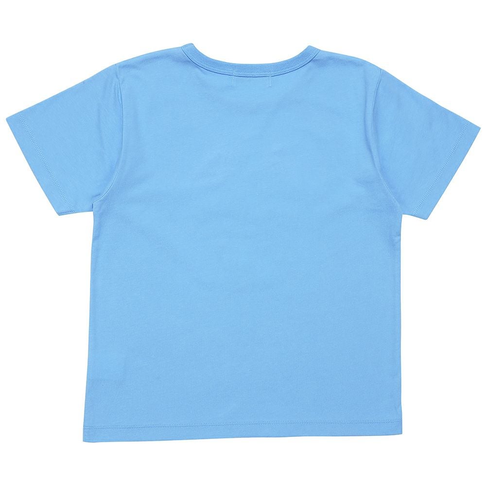 ベビー服 男の子 綿100％ はたらく車 ワッペン ロゴ 刺繍 Tシャツ ブルー(61) 背面