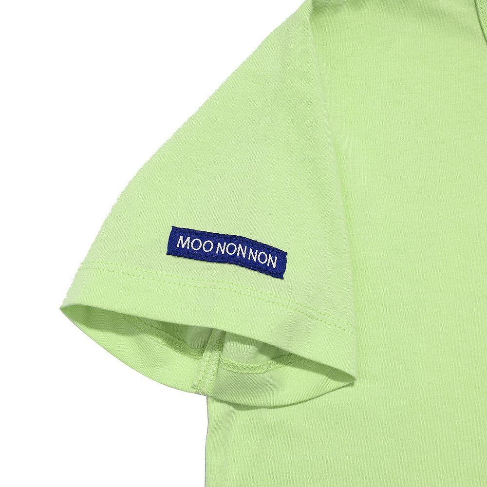 ベビー服 男の子  綿100％ ロボット ロゴ 刺繍 ポケット付き　Tシャツ グリーン(08) デザインポイント2