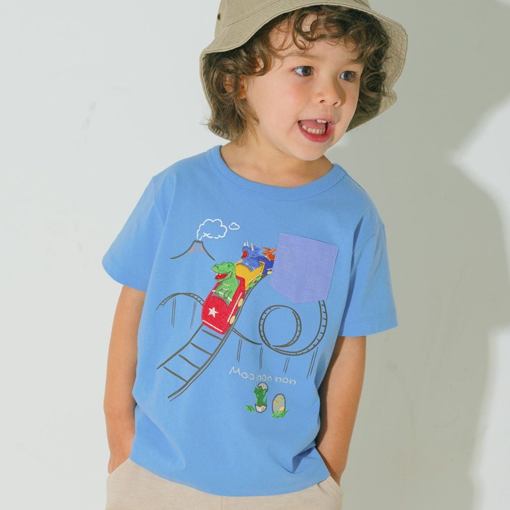 ベビー服 男の子 綿100％ 遊園地 恐竜刺繍 Tシャツ