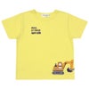 ベビー服 男の子 綿100％ ショベルカー＆動物ワッペン ロゴ刺繍 Tシャツ イエロー(04) 正面