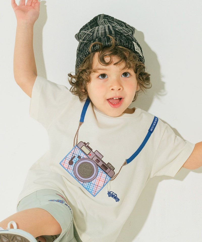 綿100％飛行機プリントTシャツ