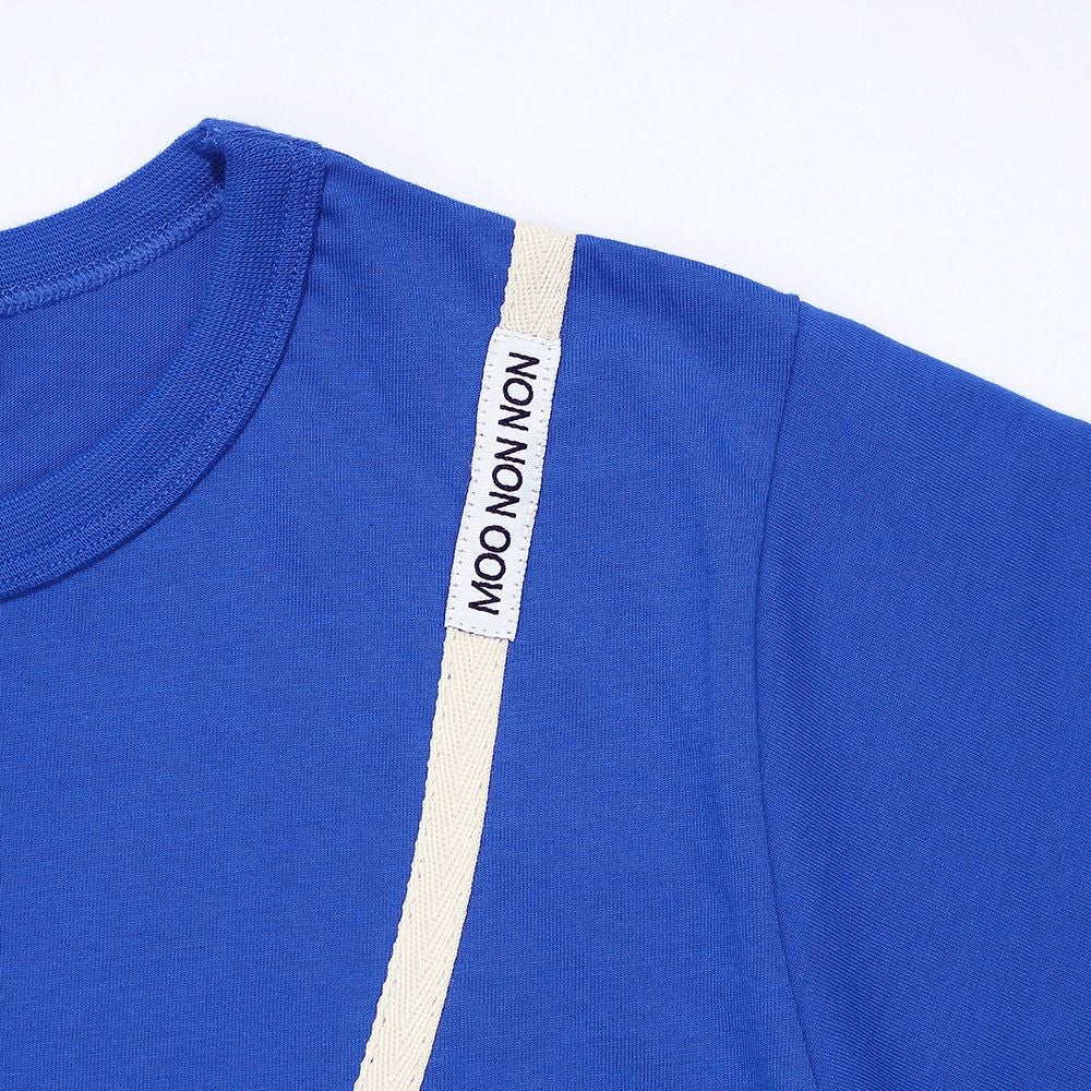 ベビー服 男の子 綿100％ チェック柄カメラモチーフ 車刺繍Tシャツ ブルー(61) デザインポイント2