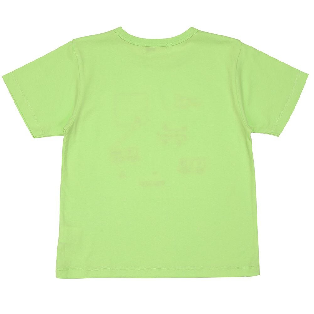 ベビー服 男の子 綿100％ はたらく車  レスキュー隊刺繍Tシャツ グリーン(08) 背面