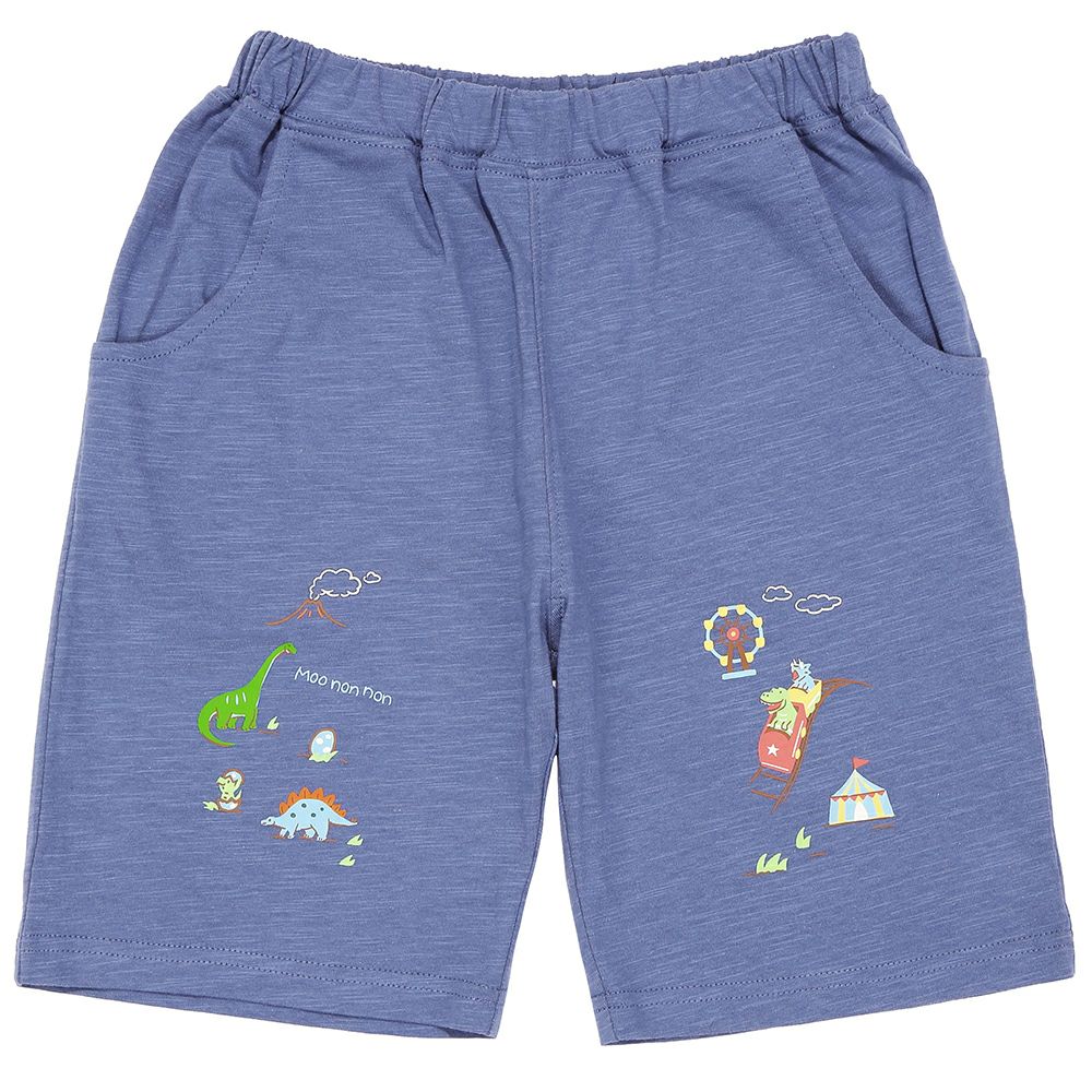 ベビー服 男の子 子ども服 こども キッズ 綿100％ 恐竜 遊園地 プリント ウエストゴム ポケット ネイビー(06) 正面