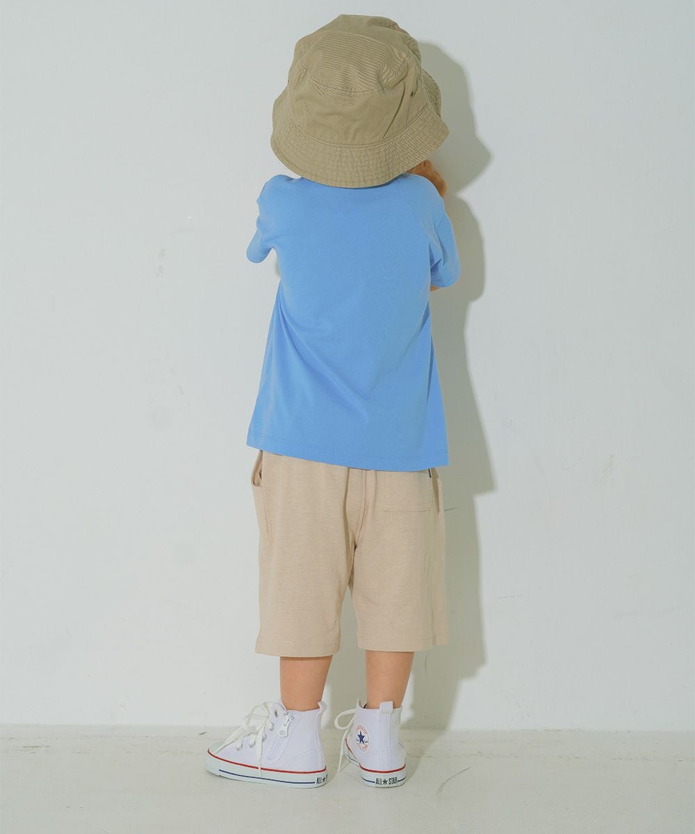 ベビー服 男の子 子ども服 こども キッズ 綿100％ 恐竜 遊園地 プリント ウエストゴム ポケット ベージュ(51) モデル画像全身