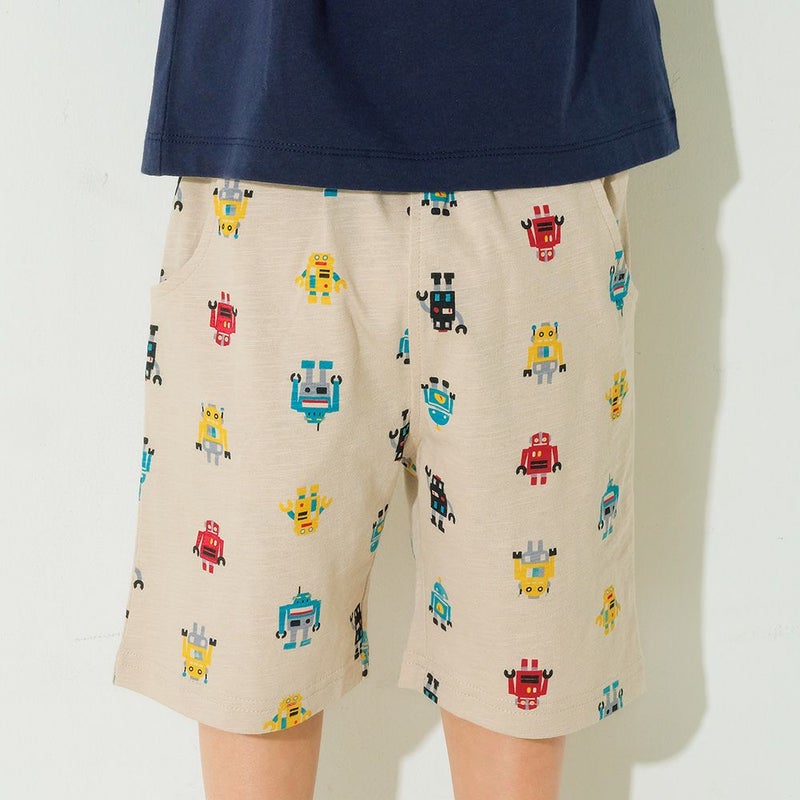 ベビー服 男の子 子ども服 こども キッズ 綿100％ オリジナルロボットプリント ウエストゴム ポケットつき