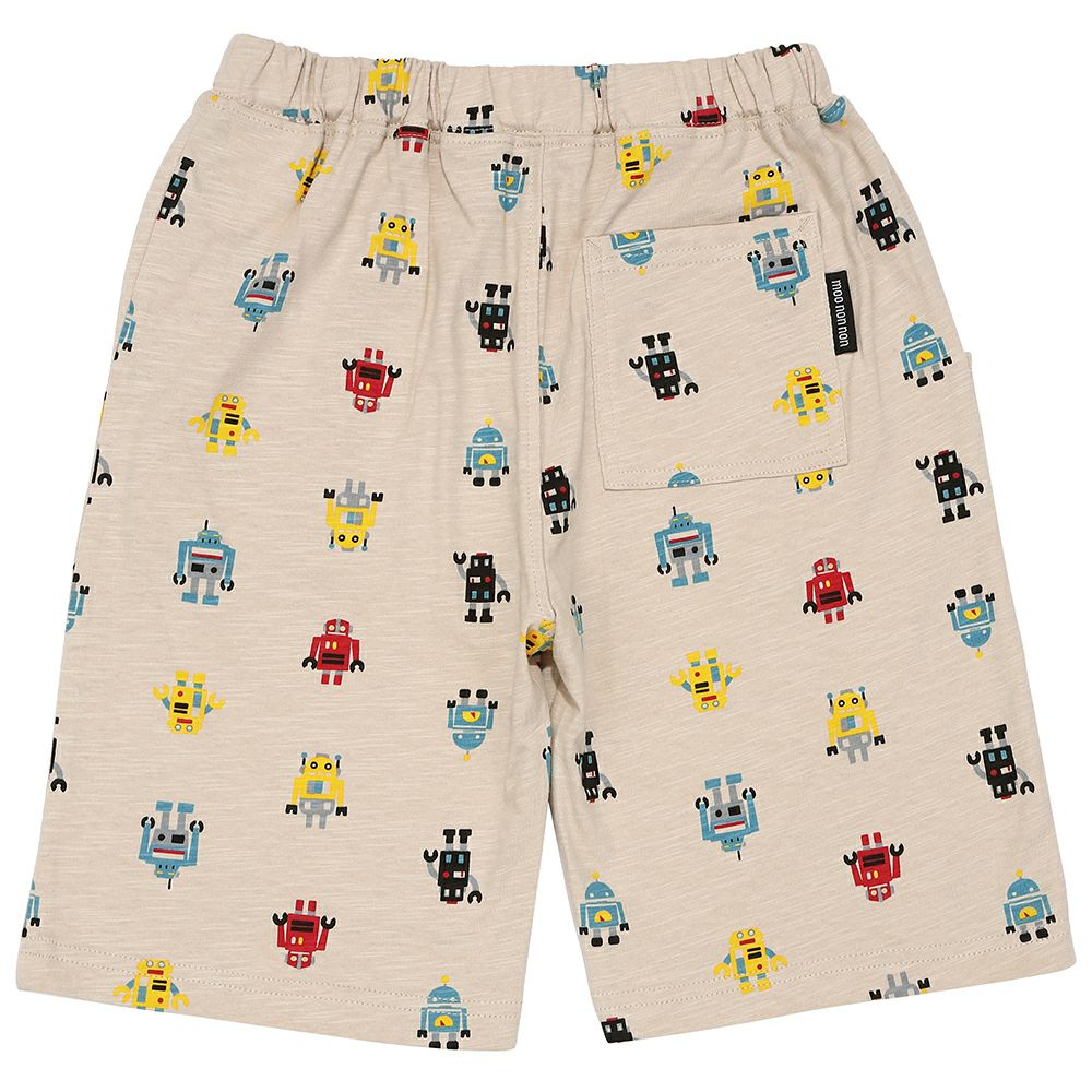 ベビー服 男の子 子ども服 こども キッズ 綿100％ オリジナルロボットプリント ウエストゴム ポケットつき ベージュ(51) 背面