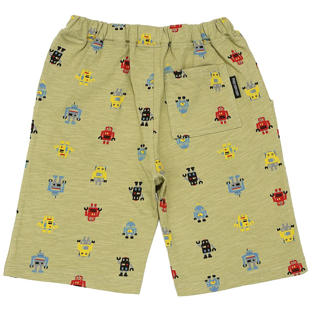 ベビー服 男の子 子ども服 こども キッズ 綿100％ オリジナルロボットプリント ウエストゴム ポケットつき カーキ(82) 背面