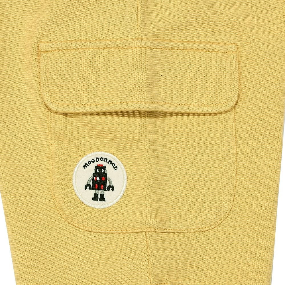 ベビー服 男の子 子ども服 こども キッズ ストレッチ ロボットワッペンつき ウエストゴム ポケット イエロー(04) デザインポイント1