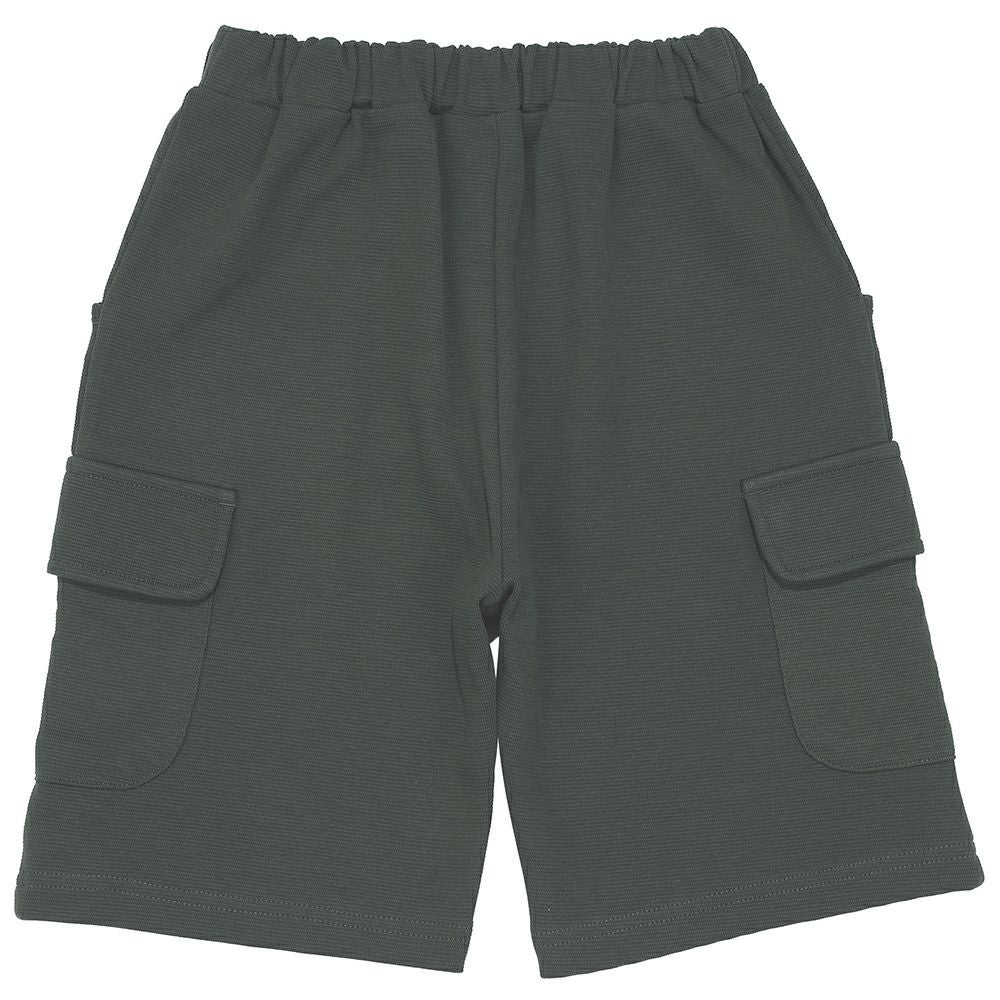 ベビー服 男の子 子ども服 こども キッズ ストレッチ ロボットワッペンつき ウエストゴム ポケット グリーン(08) 背面