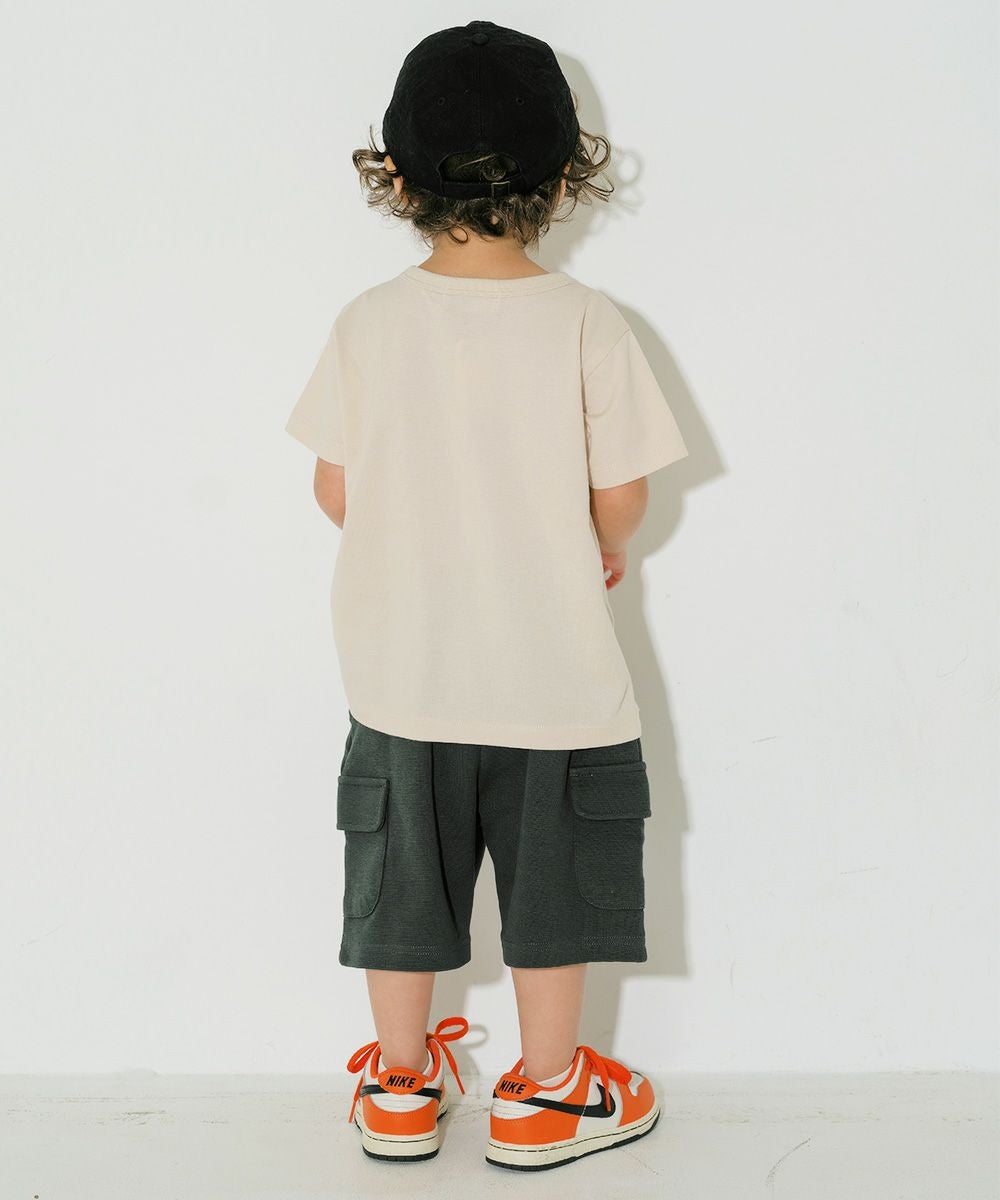 ベビー服 男の子 子ども服 こども キッズ ストレッチ ロボットワッペンつき ウエストゴム ポケット グリーン(08) モデル画像3