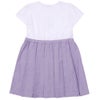子供服 女の子 チェリー ロゴ刺繍 プリーツ風ドッキングワンピース パープル(91) 背面