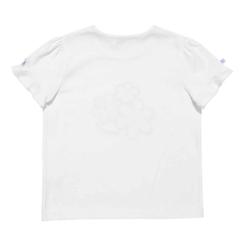 ベビー服 女の子 子ども服 こども キッズジュニア 綿100％ お花 ロゴ刺繍 リボン オフホワイト(11) 背面