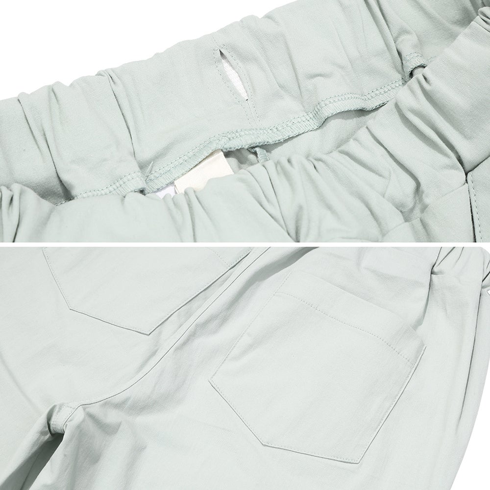 ベビー服 男の子 子ども服 こども キッズ ストレッチ 電車 乗り物 刺繍 ウエストゴム グリーン(08) デザインポイント2