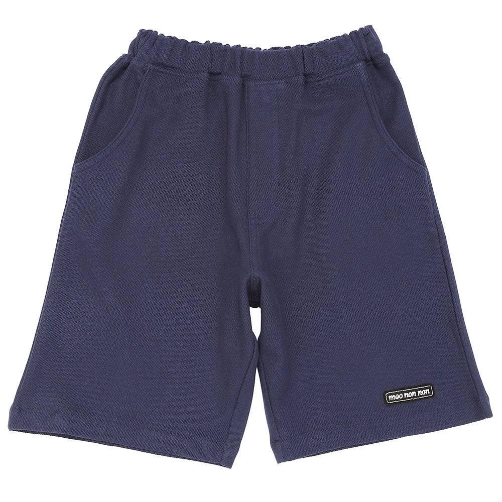 ベビー服 男の子 子ども服 こども キッズ ジュニア　綿100％ ロゴワッペン ウエストゴム ポケットつき ネイビー(06) 正面