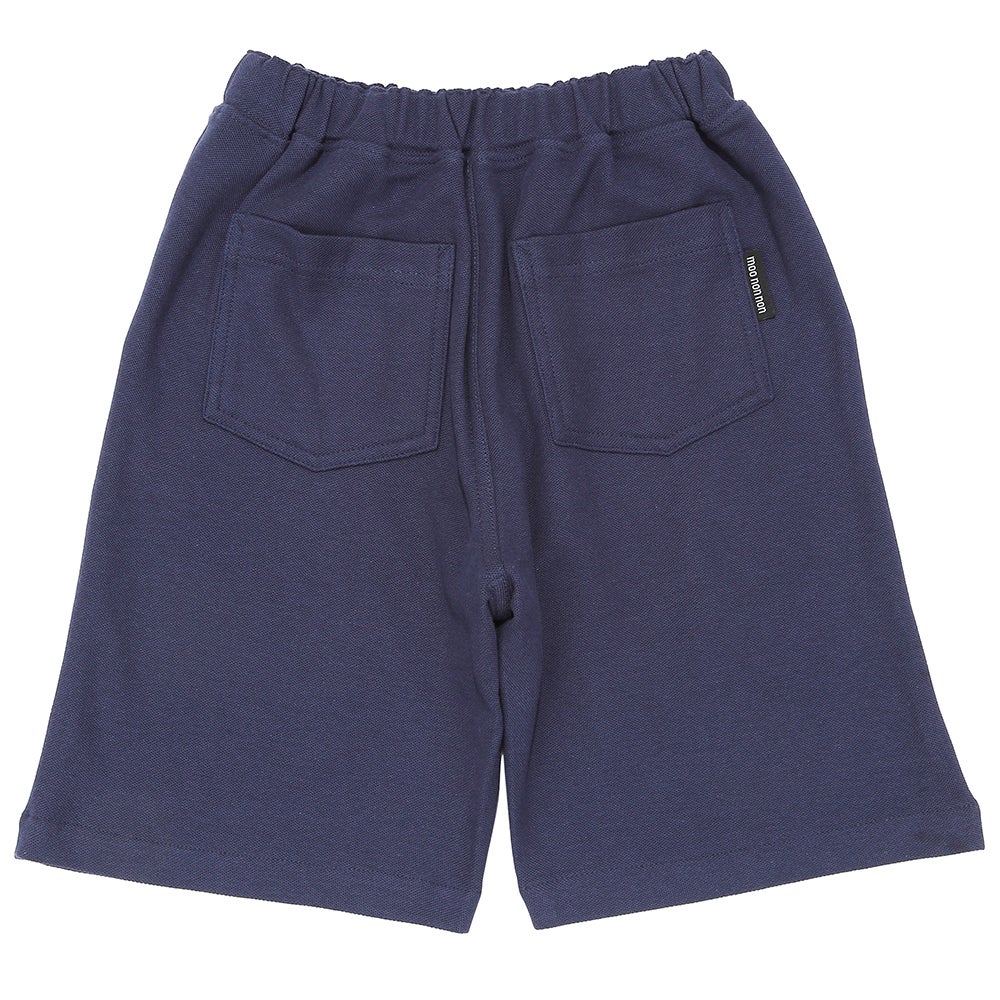 ベビー服 男の子 子ども服 こども キッズ ジュニア　綿100％ ロゴワッペン ウエストゴム ポケットつき ネイビー(06) 背面