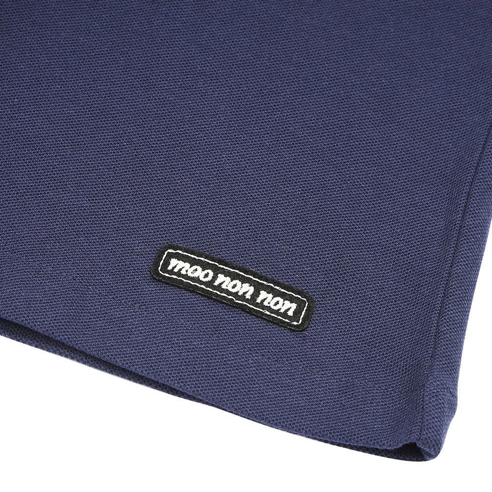 ベビー服 男の子 綿100％ ロゴワッペン 鹿の子ハーフパンツ ネイビー(06) デザインポイント1