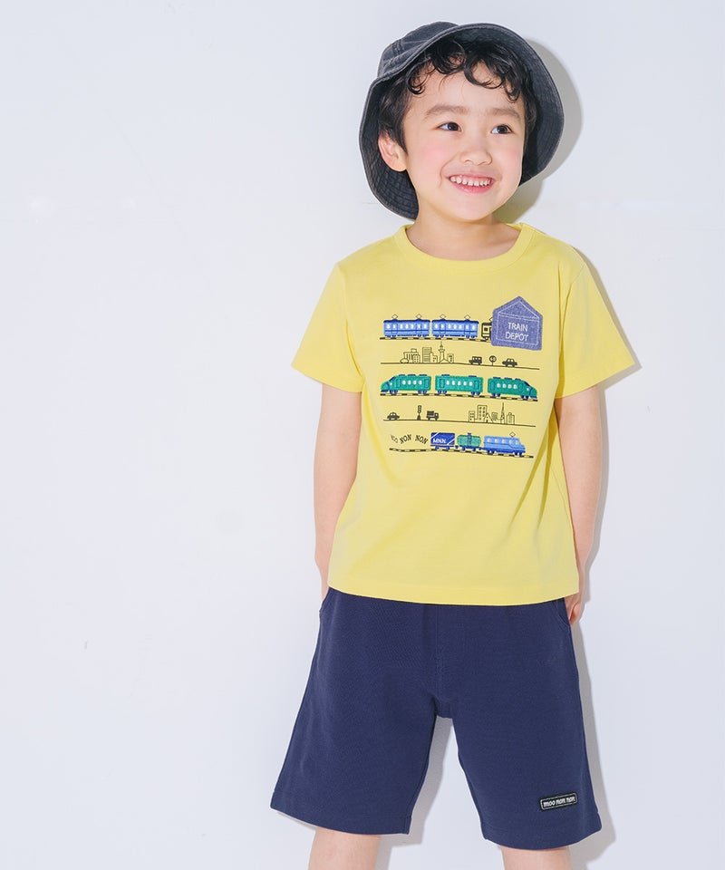 綿100％ ロゴワッペン 鹿の子ハーフパンツ