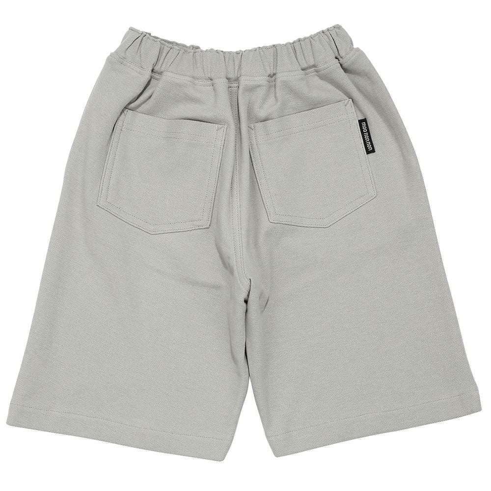 ベビー服 男の子 綿100％ ロゴワッペン 鹿の子ハーフパンツ グレー(09) 背面