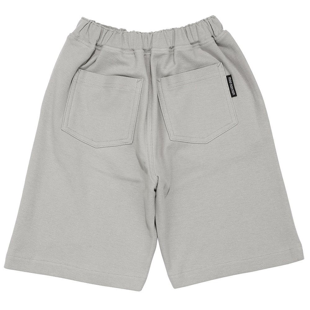 ベビー服 男の子 子ども服 こども キッズ ジュニア　綿100％ ロゴワッペン ウエストゴム ポケットつき グレー(09) 背面