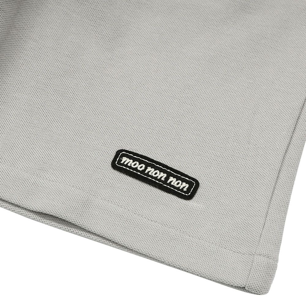 ベビー服 男の子 綿100％ ロゴワッペン 鹿の子ハーフパンツ グレー(09) デザインポイント1